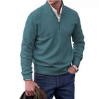 Men's Warm Wool Sweater with Zipper Stand-up Collar-Casual Fashion - The Artisan's Wardrobe
