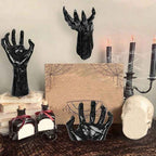 Gothic Halloween Wall Decor: 12-Pack Bat Sticker Wall Hangings with Spooky Hands & Lit Candles-Casual Fashion - The Artisan's Wardrobe