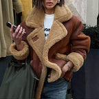 European and American Fur One-Piece Jacket - Cozy Lamb Wool Coat for Autumn and Winter-Casual Fashion - The Artisan's Wardrobe