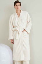 Couple Flannel Pajamas Casual European and American Loose Bathrobe Nightgown-Casual Fashion - The Artisan's Wardrobe