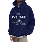 Fleece Hoodie with Pocket Drawstring and Plain Color Letter Print-Casual Fashion - The Artisan's Wardrobe