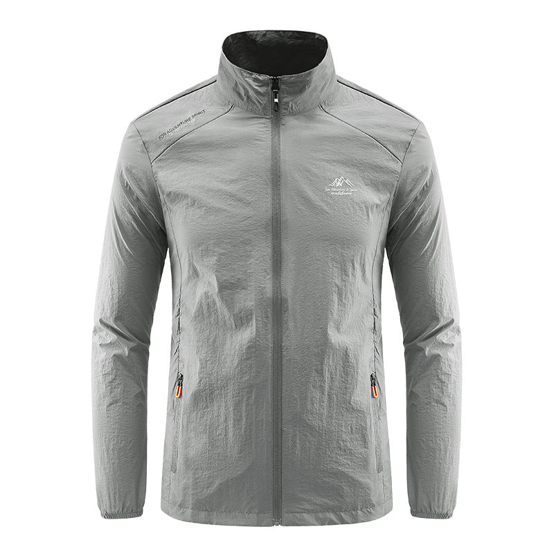 Summer Ice Silk Quick Drying Men's Sun Protection Jacket with Stand Up Collar for Outdoor Sports-Casual Fashion - The Artisan's Wardrobe