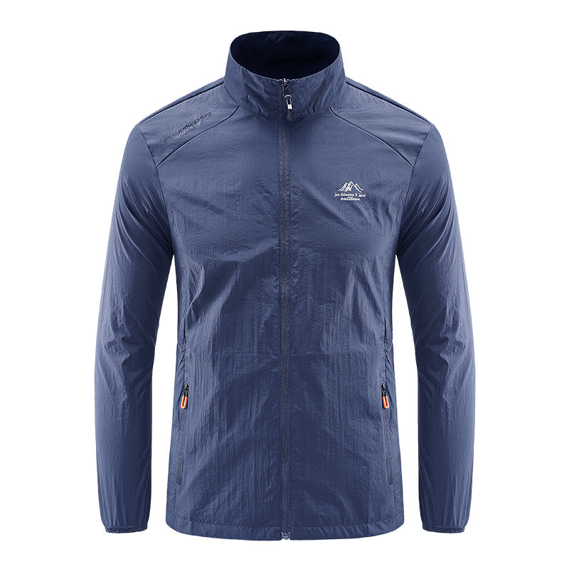 Summer Ice Silk Quick Drying Men's Sun Protection Jacket with Stand Up Collar for Outdoor Sports-Casual Fashion - The Artisan's Wardrobe