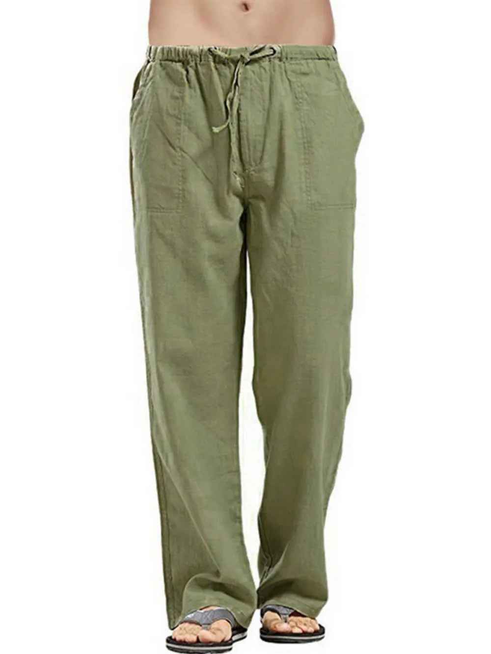 Men's Plus Size Drawstring Pants - Straight Leg Full Size Comfort-Casual Fashion - The Artisan's Wardrobe