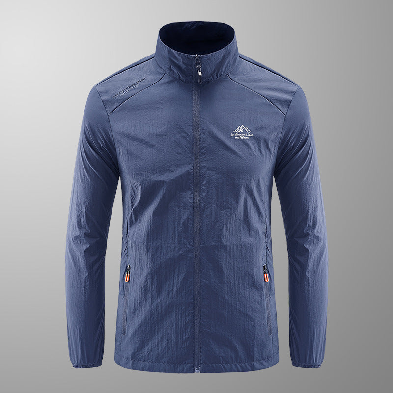 Summer Ice Silk Quick Drying Men's Sun Protection Jacket with Stand Up Collar for Outdoor Sports-Casual Fashion - The Artisan's Wardrobe