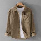 Autumn and Winter Men's Corduroy Long Sleeve Shirt - Simple, Casual, Trendy, Retro Style-Casual Fashion - The Artisan's Wardrobe