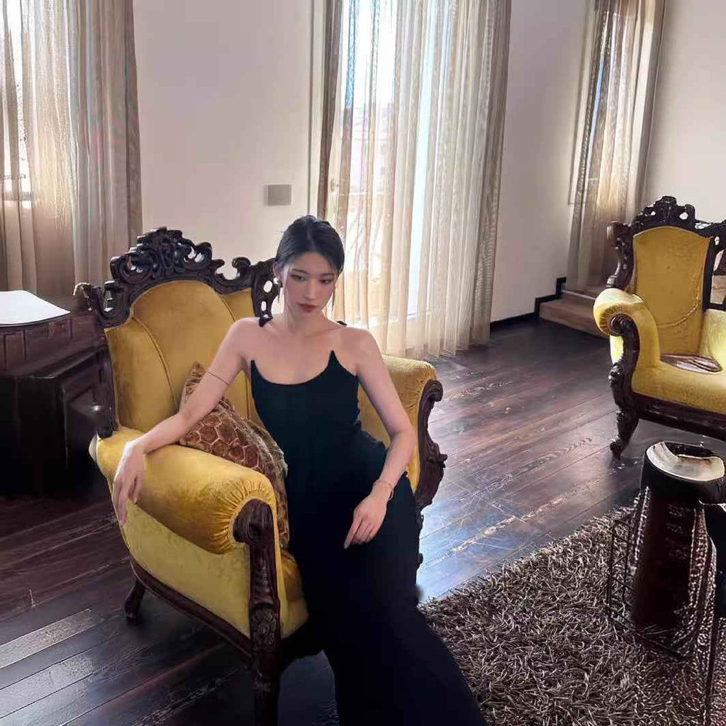 Invisible suspender dress, sexy and high-end, slim fit long skirt-Casual Fashion - The Artisan's Wardrobe