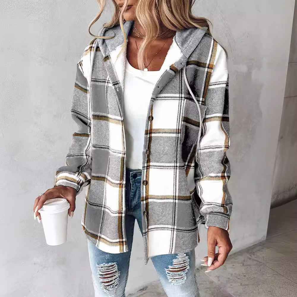 Women's Plaid Jacket - Large Style for Autumn and Winter-Casual Fashion - The Artisan's Wardrobe
