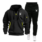 European and American men's sports hoodie set printed casual sports hoodie hooded suit for men-Casual Fashion - The Artisan's Wardrobe
