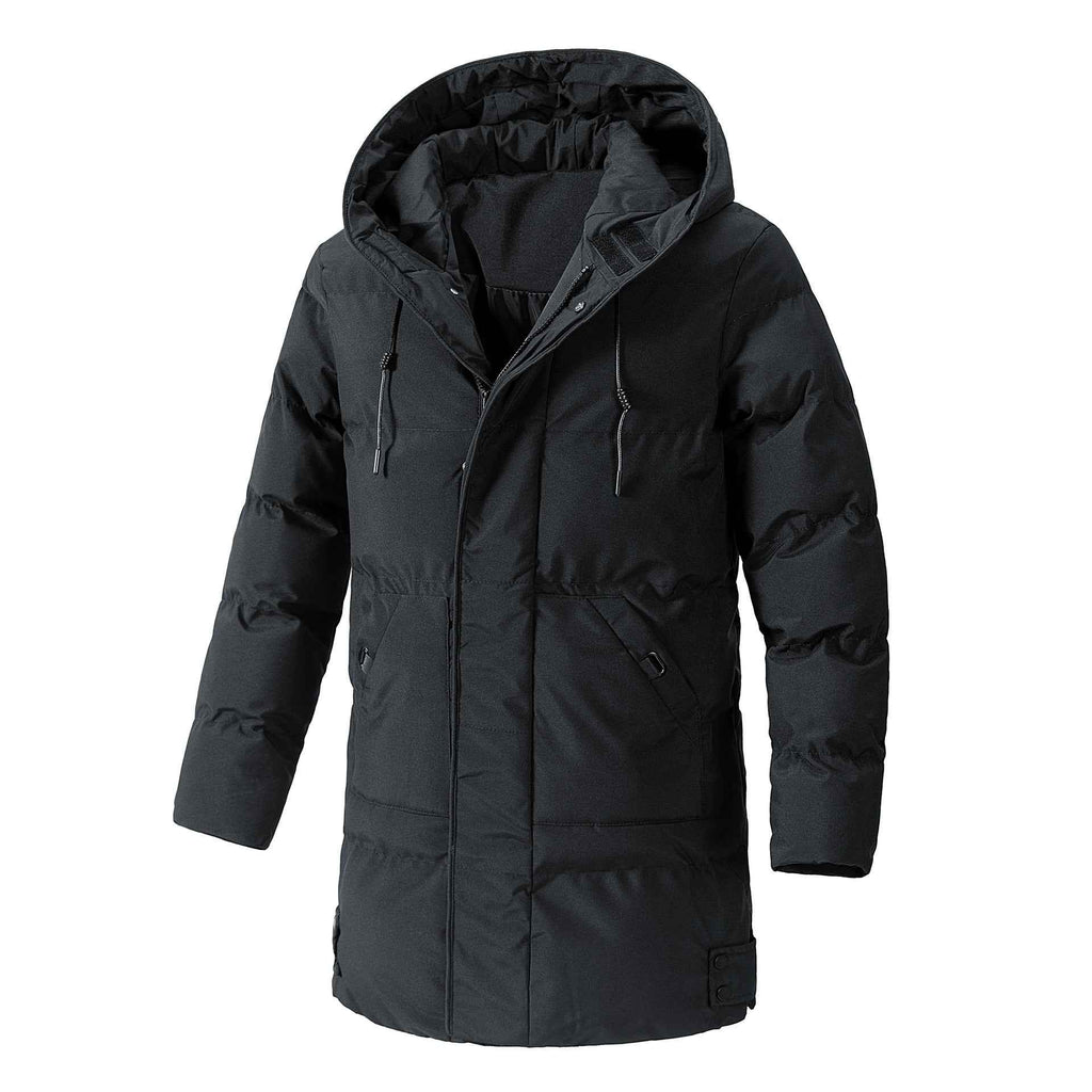 Winter Plus Size Men's Winter Cotton Jacket - Korean Casual Fashion Versatile Medium Long Design-Casual Fashion - The Artisan's Wardrobe