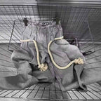 High Waist Flower Gray Casual Pants with Broken Seam and Thick Cotton Rope, Wide Version Curved Knife Guard Design-Casual Fashion - The Artisan's Wardrobe