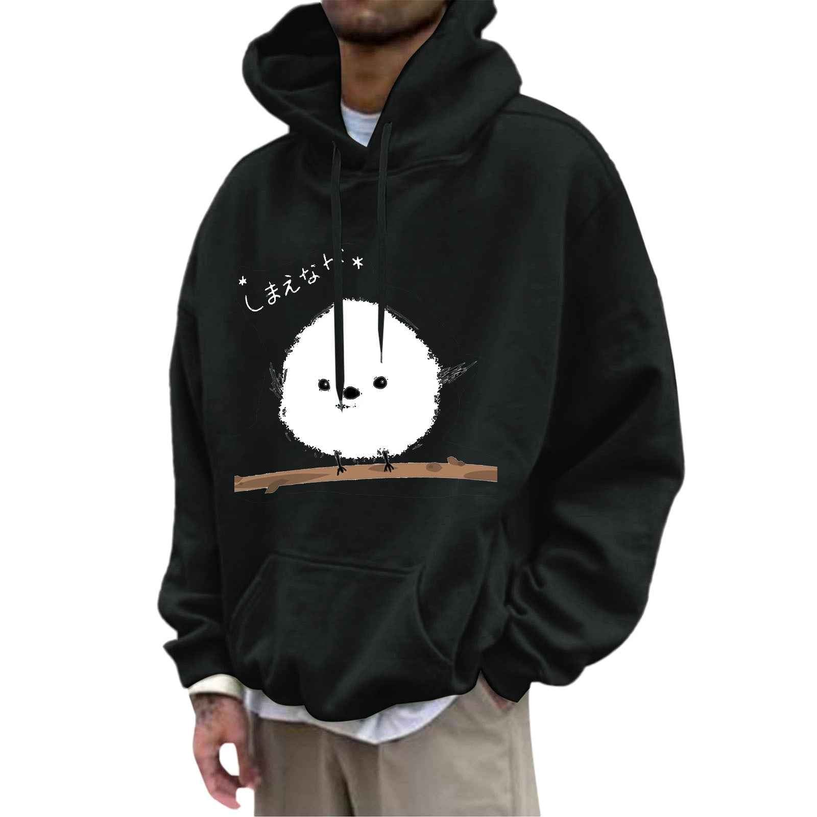 Fleece Hoodie with Pocket Drawstring and Plain Color Letter Print-Casual Fashion - The Artisan's Wardrobe