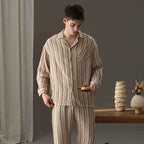 Couple's sleepwear autumn new item Wabi Sabi style cotton yarn can be worn outside loose men's and women's home clothes-Casual Fashion - The Artisan's Wardrobe
