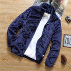 Men's Fleece Autumn Winter Jacket - Korean Loose Fit Standing Collar Double-Sided Fleece Top-Casual Fashion - The Artisan's Wardrobe