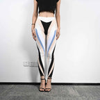 High Waisted Elastic Leggings with Splicing Design - High-End Women's Light Luxury Apparel-Casual Fashion - The Artisan's Wardrobe