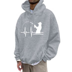 Fleece Hoodie with Pocket Drawstring and Plain Color Letter Print-Casual Fashion - The Artisan's Wardrobe