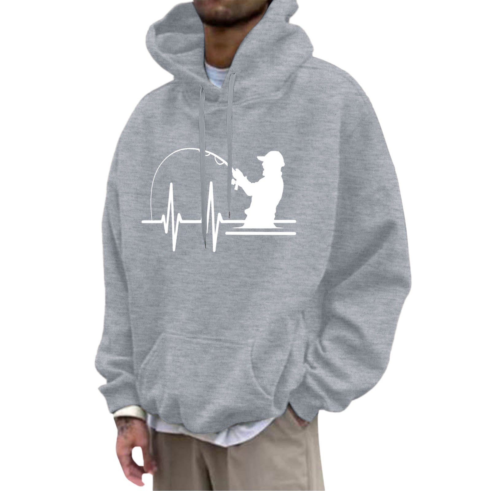 Fleece Hoodie with Pocket Drawstring and Plain Color Letter Print-Casual Fashion - The Artisan's Wardrobe