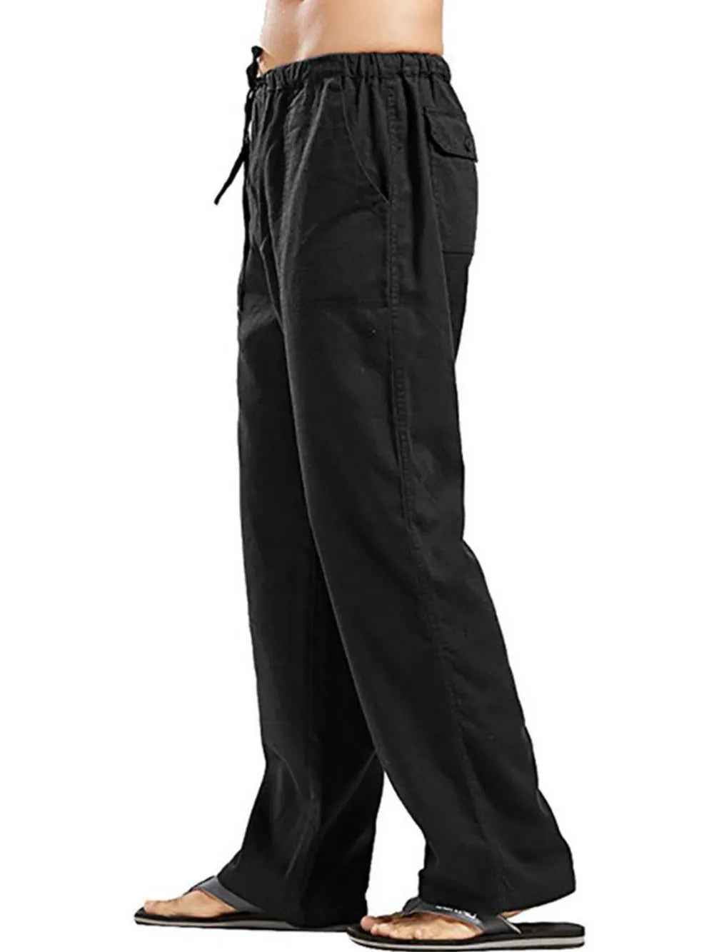 Men's Plus Size Drawstring Pants - Straight Leg Full Size Comfort-Casual Fashion - The Artisan's Wardrobe