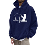 Fleece Hoodie with Pocket Drawstring and Plain Color Letter Print-Casual Fashion - The Artisan's Wardrobe