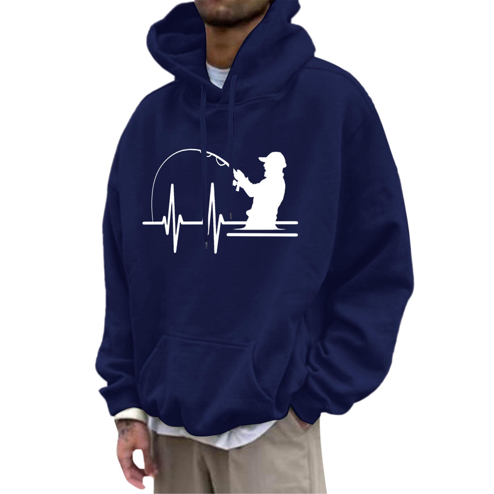 Fleece Hoodie with Pocket Drawstring and Plain Color Letter Print-Casual Fashion - The Artisan's Wardrobe