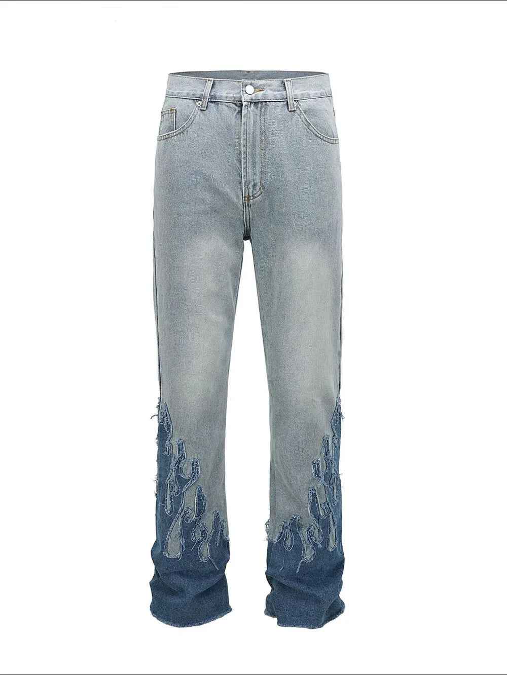 Men's Flame Pattern Cargo Jeans for a Bold Street Style-Casual Fashion - The Artisan's Wardrobe