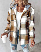 Women's Plaid Jacket - Large Style for Autumn and Winter-Casual Fashion - The Artisan's Wardrobe