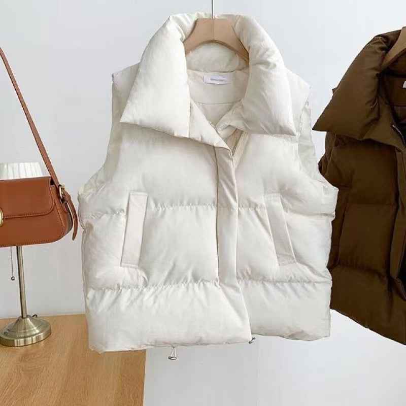 Autumn Winter Short Down Vest Women's Versatile Jacket Trend-Casual Fashion - The Artisan's Wardrobe