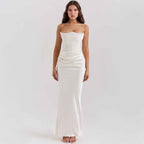 European and American Style Strapless Evening Dress for Women - Autumn and Winter Slim Fit Backless Fashion-Casual Fashion - The Artisan's Wardrobe