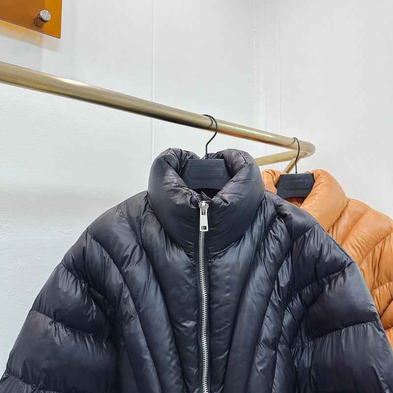 Stand Up Collar Cotton Jacket - Long Sleeved Striped Waistband Slimming Design-Casual Fashion - The Artisan's Wardrobe