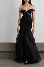 One Shoulder Fishtail Evening Dress - Fashionable High-End Mesh Bandage Dress for Women-Casual Fashion - The Artisan's Wardrobe