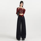 Wide Leg Jeans for Women High Waist Slim Fit Straight Loose Cuffed Floor-Length Pants