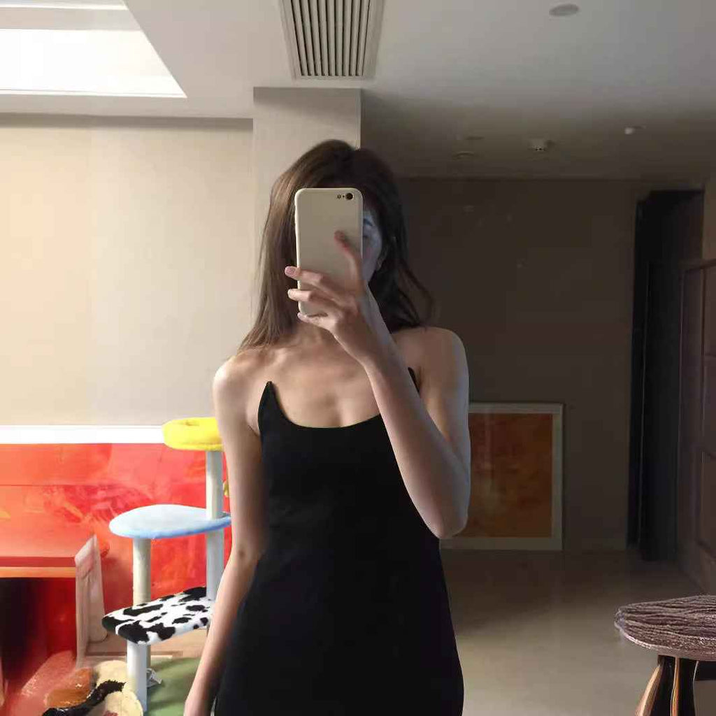 Invisible suspender dress, sexy and high-end, slim fit long skirt-Casual Fashion - The Artisan's Wardrobe