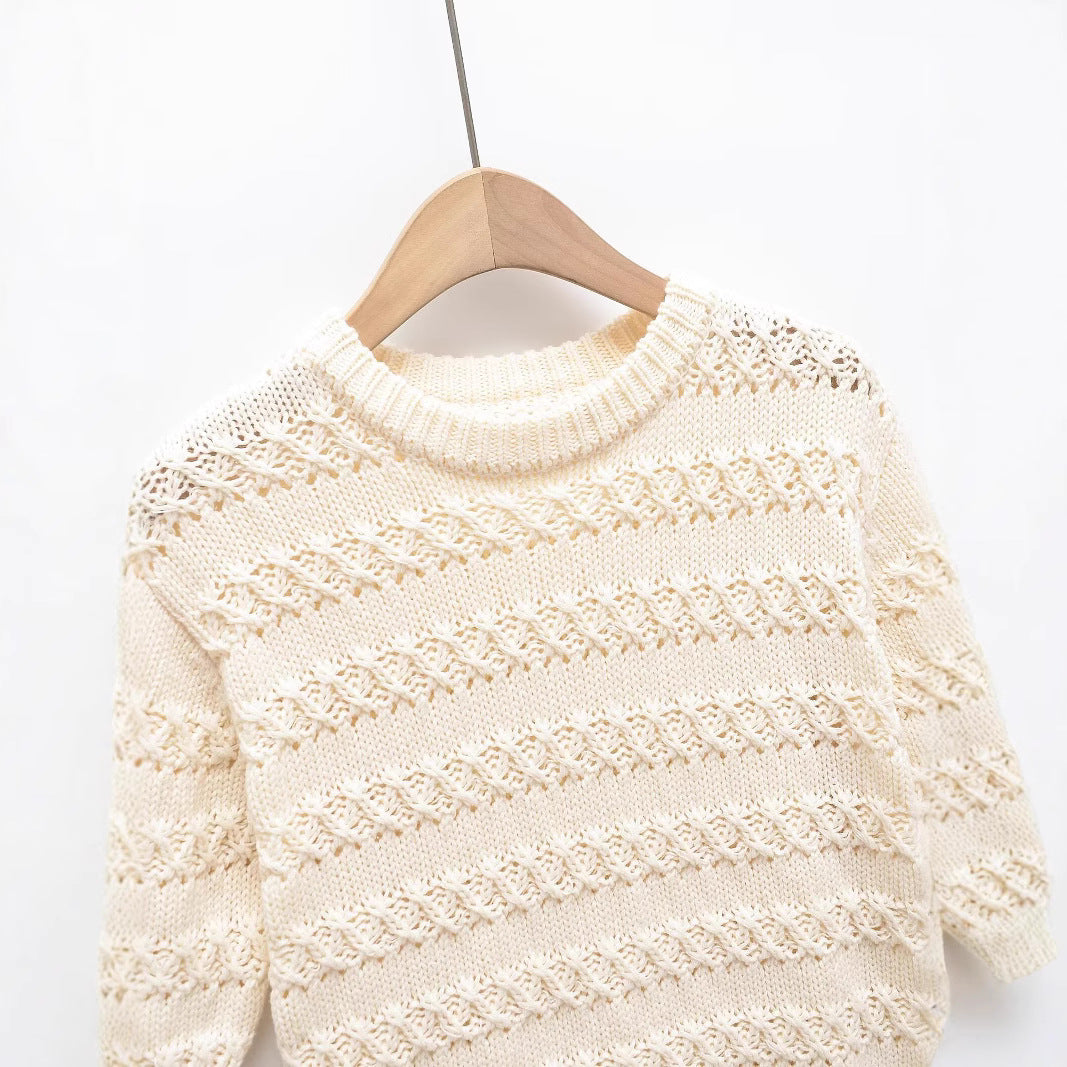 Knitted Breathable Slimming Top - Hollow Out Solid Color Knit Shirt-Casual Fashion - The Artisan's Wardrobe