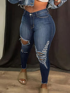 Distressed Skinny Jeans with Pockets-Casual Fashion - The Artisan's Wardrobe