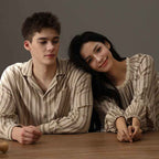 Couple's sleepwear autumn new item Wabi Sabi style cotton yarn can be worn outside loose men's and women's home clothes-Casual Fashion - The Artisan's Wardrobe