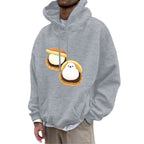 Fleece Hoodie with Pocket Drawstring and Plain Color Letter Print-Casual Fashion - The Artisan's Wardrobe