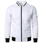 Men's Plaid Sweatshirt Jacket with Zipper and Stand-Up Collar - Casual Cardigan Style-Casual Fashion - The Artisan's Wardrobe