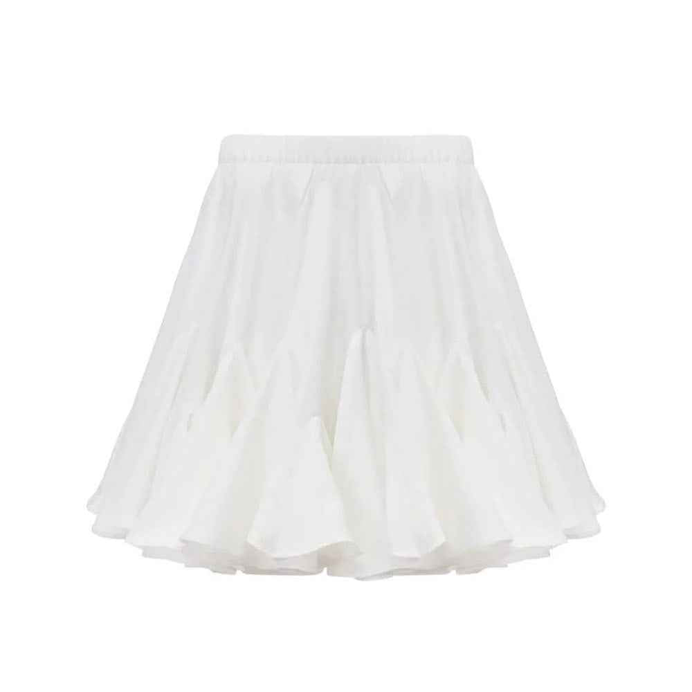 Splicing Black Fungus Pleated Mini Skirt - European and American Street Trend-Casual Fashion - The Artisan's Wardrobe