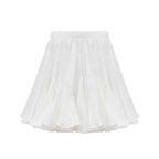Splicing Black Fungus Pleated Mini Skirt - European and American Street Trend-Casual Fashion - The Artisan's Wardrobe