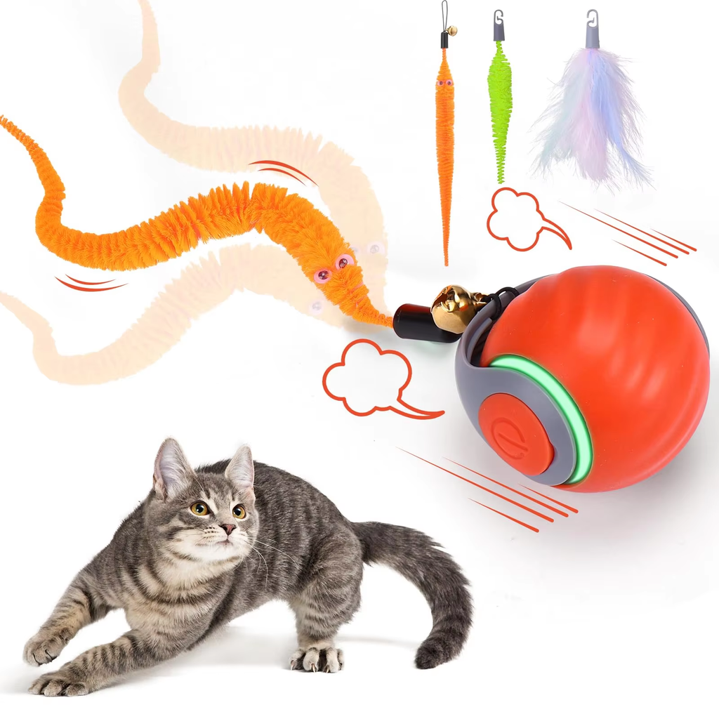 Pet Attraction Interactive Cat Toy - Self-Entertainment Intelligent Automatic Teaser Stick Tumbler Ball-Casual Fashion - The Artisan's Wardrobe