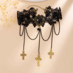 Pumpkin Festival Spider Web Necklace with Water Drop Crystal for Spicy Girls-Casual Fashion - The Artisan's Wardrobe