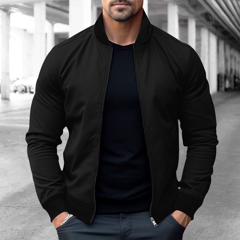 Autumn and Winter Men's Hoodie Jacket with Stand Up Collar and Zipper for Casual Style-Casual Fashion - The Artisan's Wardrobe