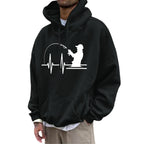 Fleece Hoodie with Pocket Drawstring and Plain Color Letter Print-Casual Fashion - The Artisan's Wardrobe