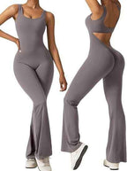 Women's Backless Jumpsuit - Sexy Sleeveless Flared Yoga Vest for Lifting Hips-Casual Fashion - The Artisan's Wardrobe