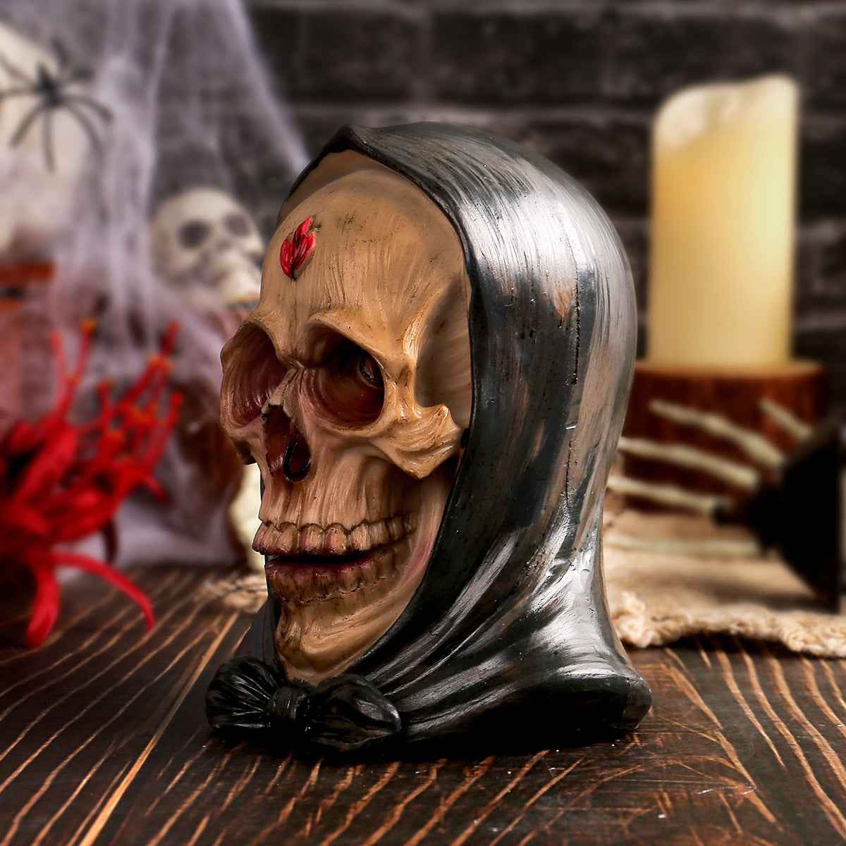 Halloween Skull Ornament - Personalized Haunted House Decoration, Horror Costume, Skull Resin Crafts-Casual Fashion - The Artisan's Wardrobe