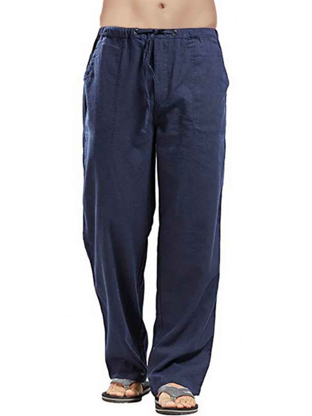 Men's Plus Size Drawstring Pants - Straight Leg Full Size Comfort-Casual Fashion - The Artisan's Wardrobe