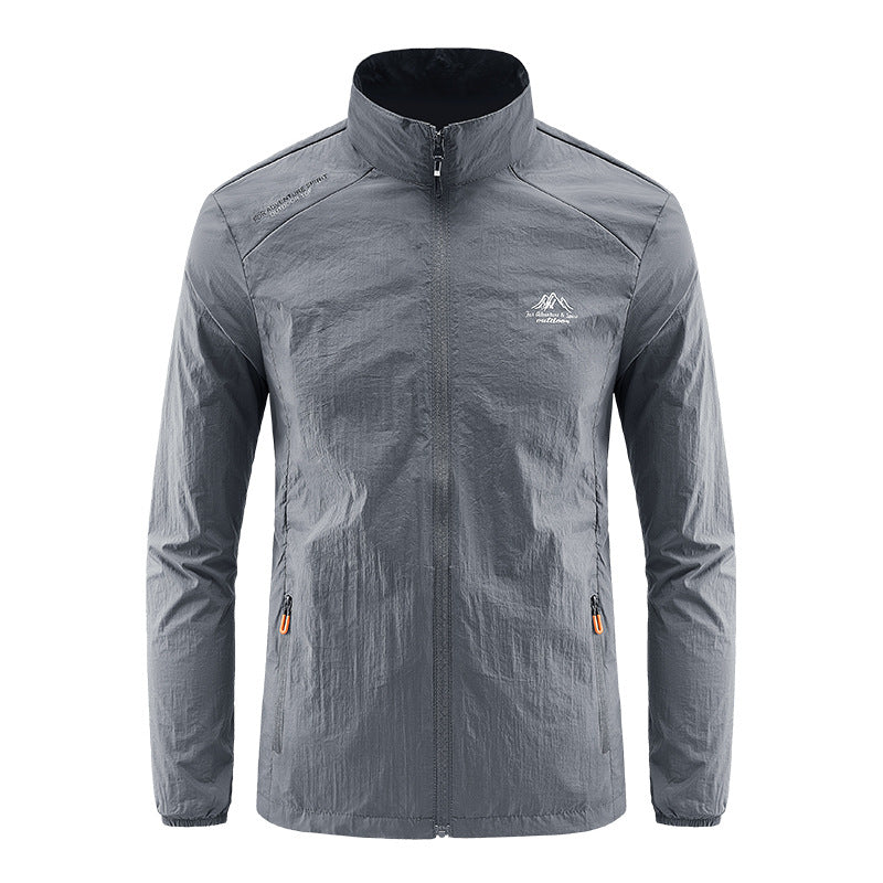 Summer Ice Silk Quick Drying Men's Sun Protection Jacket with Stand Up Collar for Outdoor Sports-Casual Fashion - The Artisan's Wardrobe