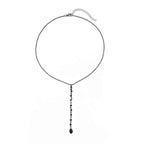 Sweet and Cool Halloween Ruby Necklace with Tassel Water Drop and Personalized Crescent Crystal Collar Chain-Casual Fashion - The Artisan's Wardrobe