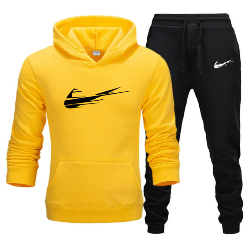 Printed Fleece Hoodie Set for Men and Women - Casual Sports Autumn and Winter Fashion Pullover-Casual Fashion - The Artisan's Wardrobe