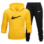 Printed Fleece Hoodie Set for Men and Women - Casual Sports Autumn and Winter Fashion Pullover-Casual Fashion - The Artisan's Wardrobe